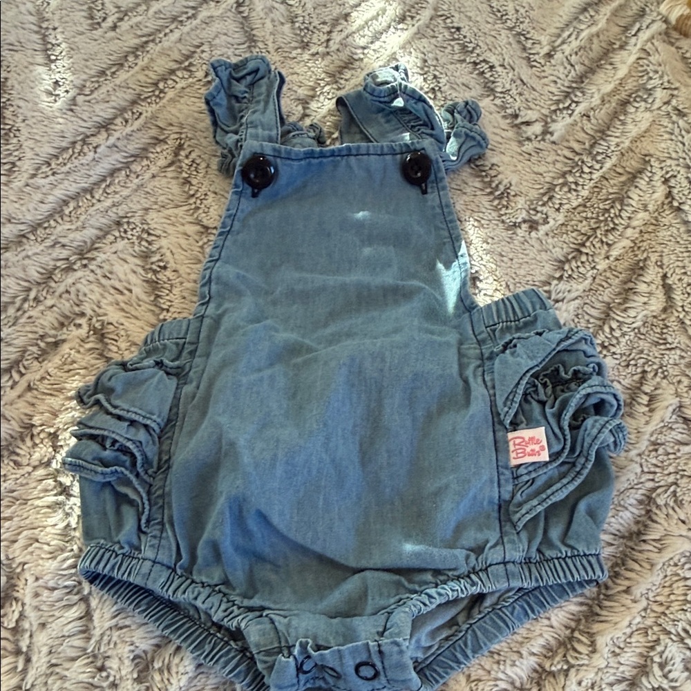 Ruffle Butts Blue Denim Overalls